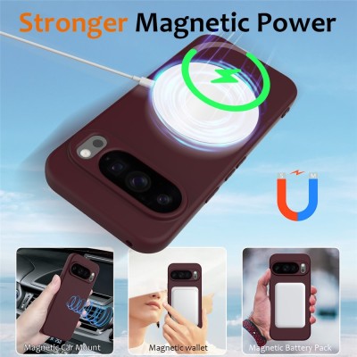 "Shell" MagSafe Hard Silicone (TPU) Case Cover - burgundy (Pixel 10 / 10 Pro)