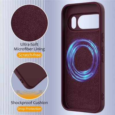 "Shell" MagSafe Hard Silicone (TPU) Case Cover - burgundy (Pixel 10 / 10 Pro)