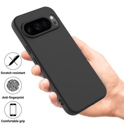 "Shell" hard silicone (TPU) case - black (Pixel 10 / 10 Pro)