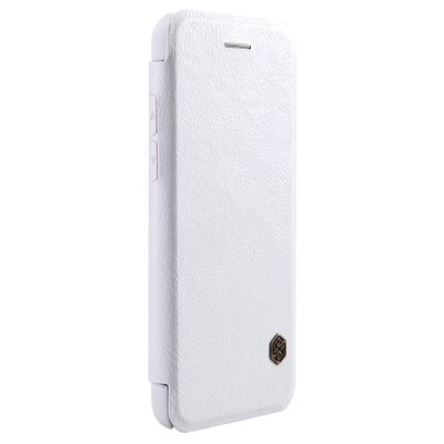 Prabangus „Nillkin“ Qin serijos baltas odinis atverčiamas Apple iPhone 6 (6s) dėklas / Priedai.lt