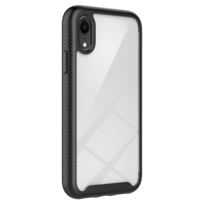 "Mofan" Transparent hard silicone (TPU) full coverage case - black (iPhone XR)