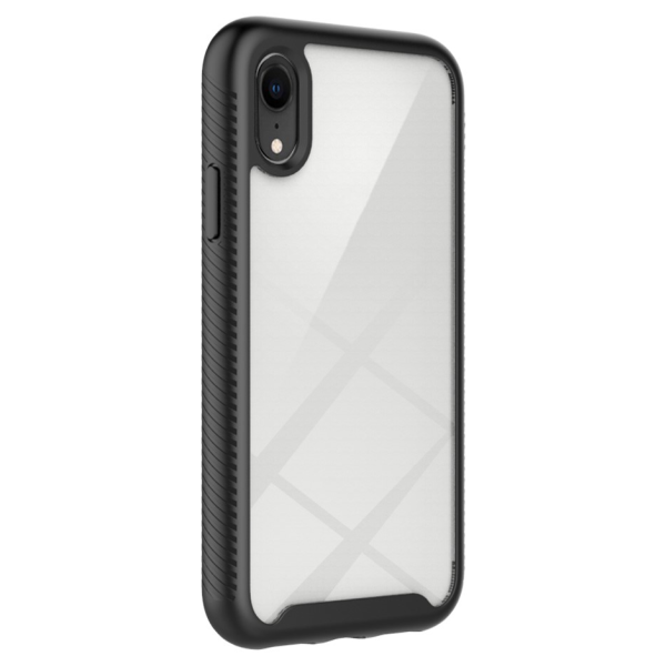 "Mofan" Transparent hard silicone (TPU) full coverage case - black (iPhone XR)