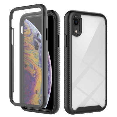 "Mofan" Transparent hard silicone (TPU) full coverage case - black (iPhone XR)