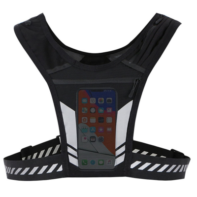 Running vest with storage pockets - black