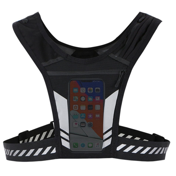 Running vest with storage pockets - black