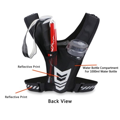 Running vest with storage pockets - black