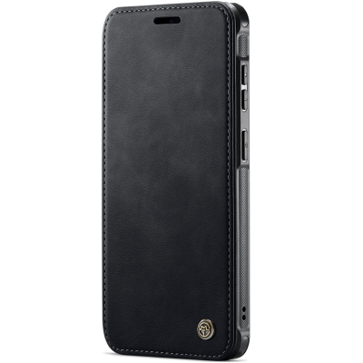 „CaseMe“ MagSafe Leather Flip Case - Black (Galaxy A17 / A26 / A16)