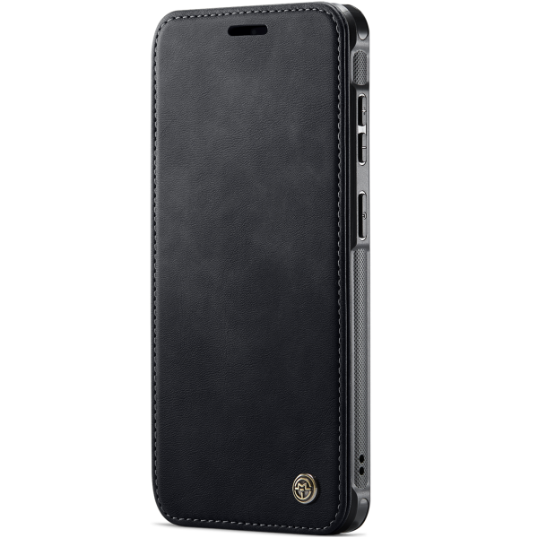 „CaseMe“ MagSafe Leather Flip Case - Black (Galaxy A17 / A26 / A16)