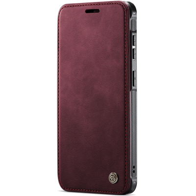„CaseMe“ MagSafe Retro Flip Case - burgundy (Galaxy A17 / A26 / A16)