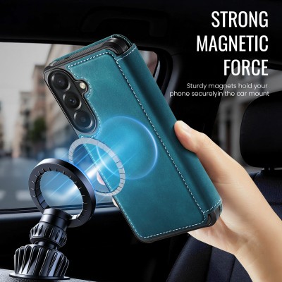 „CaseMe“ MagSafe Retro Flip Case - green (Galaxy A17 / A26 / A16)