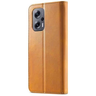 "LC.IMEEKE" Flip Book Case - Brown (Redmi 10 5G / Poco M5 4G / M4 5G)
