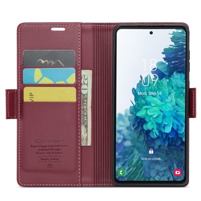 "CaseMe" Leather Flip Case Cover - burgundy (Galaxy S20 FE)