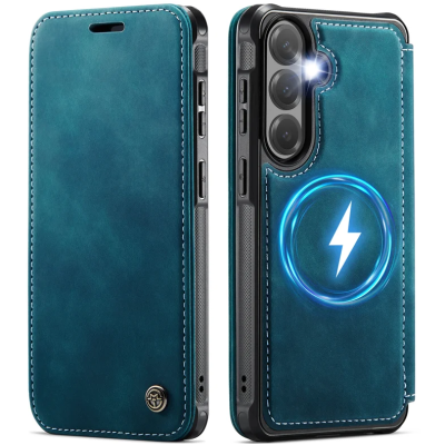 „CaseMe“ MagSafe Leather Flip Case - green (Galaxy S26)