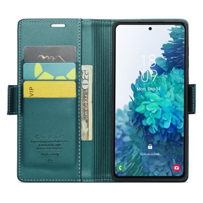 "CaseMe" Leather Flip Case Cover - green (Galaxy S20 FE)