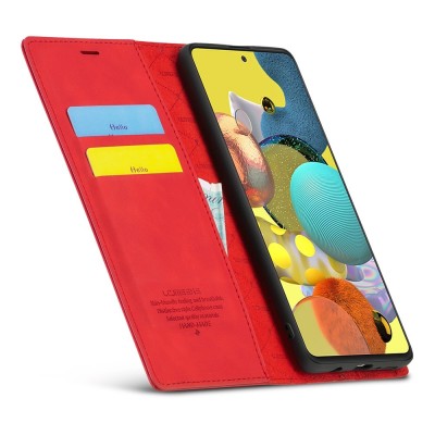 „Lc.Imeeke“ atverčiamas dėklas - raudonas (Galaxy A51)