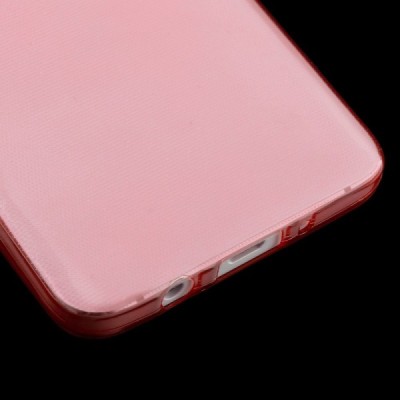 Samsung Galaxy A3 skaidrus (permatomas) kieto silikono TPU ploniausias pasaulyje raudonas dėklas / Priedai.lt