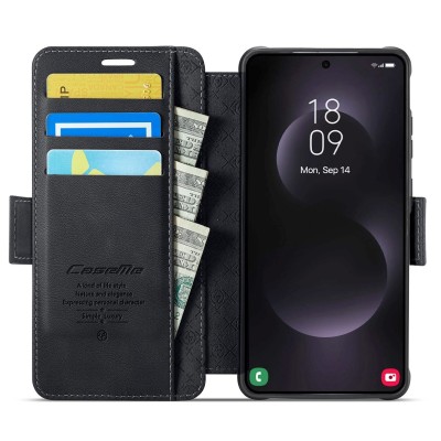 „CaseMe“ MagSafe Leather Flip Case - Black (Galaxy S26 Ultra)