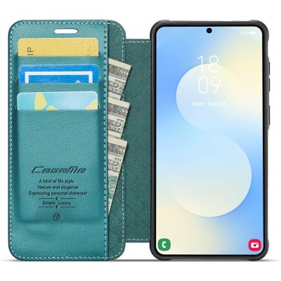 „CaseMe“ MagSafe Leather Flip Case - green (Galaxy S26+)