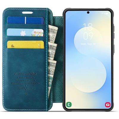 „CaseMe“ MagSafe Leather Flip Case - green (Galaxy A57)
