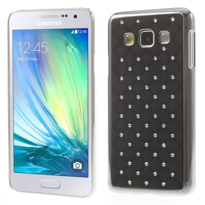 Samsung Galaxy A3 elegantiškas juodas dėklas su blizgučiais / Priedai.lt