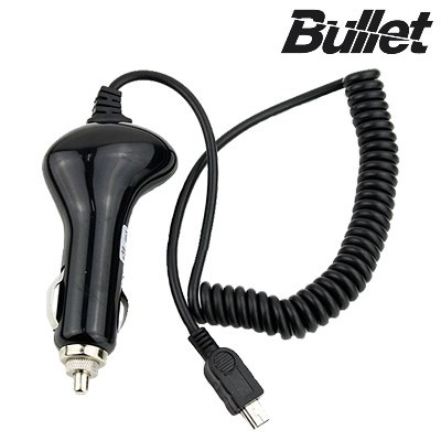 „Bullet“ automobilinis įkroviklis su integruotu micro USB laidu (2 A) / Priedai.lt