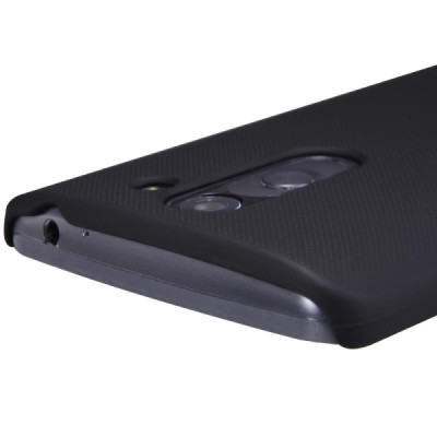LG L Bello (D331, D335) Nillkin Frosted Shield juodas plastikinis dėklas + apsauginė ekrano plėvelė / Priedai.lt