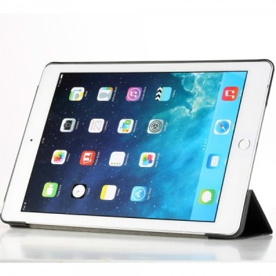 Apple iPad Air 2 plonas atverčiamas „Rock“ Uni juodas odinis dėklas / Priedai.lt