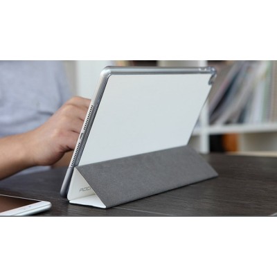 Apple iPad Air 2 plonas atverčiamas „Rock“ Uni baltas odinis dėklas / Priedai.lt