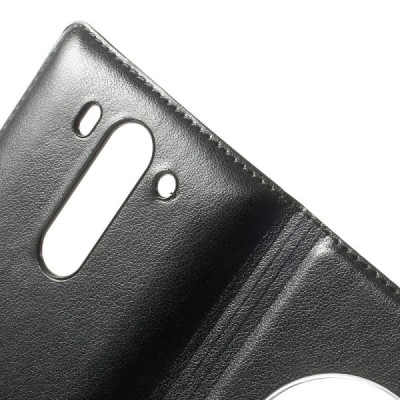 LG G3 S D722 juodas odinis atverčiamas „Smart Window“ dėklas - dangtelis / Priedai.lt