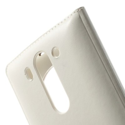 LG G3 S D722 baltas odinis atverčiamas „Smart Window“ dėklas - dangtelis / Priedai.lt