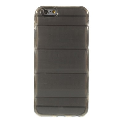 Apple iPhone 6 (6s) reljefinis kieto silikono (TPU) skaidrus (permatomas) pilkas dėklas / Priedai.lt