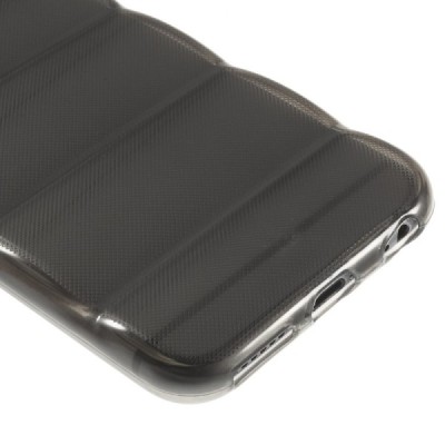 Apple iPhone 6 (6s) reljefinis kieto silikono (TPU) skaidrus (permatomas) pilkas dėklas / Priedai.lt