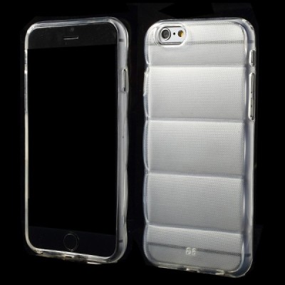 Apple iPhone 6 (6s) reljefinis kieto silikono (TPU) skaidrus (permatomas) dėklas / Priedai.lt