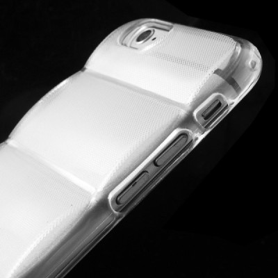 Apple iPhone 6 (6s) reljefinis kieto silikono (TPU) skaidrus (permatomas) dėklas / Priedai.lt