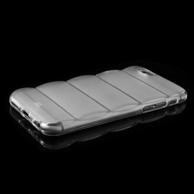 Apple iPhone 6 (6s) reljefinis kieto silikono (TPU) skaidrus (permatomas) dėklas / Priedai.lt