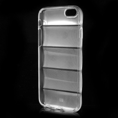 Apple iPhone 6 (6s) reljefinis kieto silikono (TPU) skaidrus (permatomas) dėklas / Priedai.lt