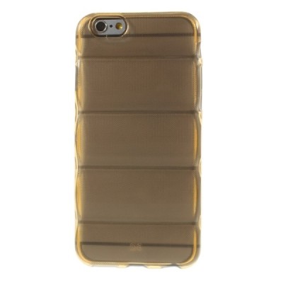Apple iPhone 6 (6s) reljefinis kieto silikono (TPU) skaidrus (permatomas) oranžinis dėklas / Priedai.lt