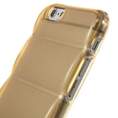 Apple iPhone 6 (6s) reljefinis kieto silikono (TPU) skaidrus (permatomas) oranžinis dėklas / Priedai.lt