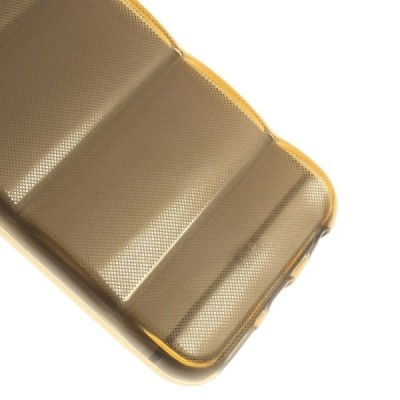 Apple iPhone 6 (6s) reljefinis kieto silikono (TPU) skaidrus (permatomas) oranžinis dėklas / Priedai.lt