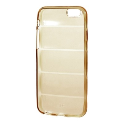 Apple iPhone 6 (6s) reljefinis kieto silikono (TPU) skaidrus (permatomas) oranžinis dėklas / Priedai.lt