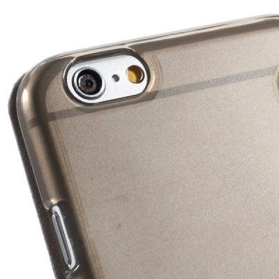 Apple iPhone 6 (6s) juodas atverčiamas dėklas su langeliu / Priedai.lt