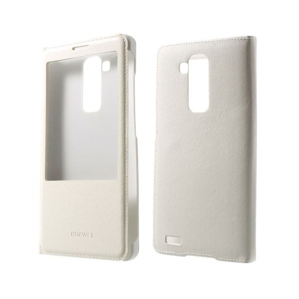„Smart Window“ atverčiamas odinis dėklas - baltas (Ascend Mate 7)