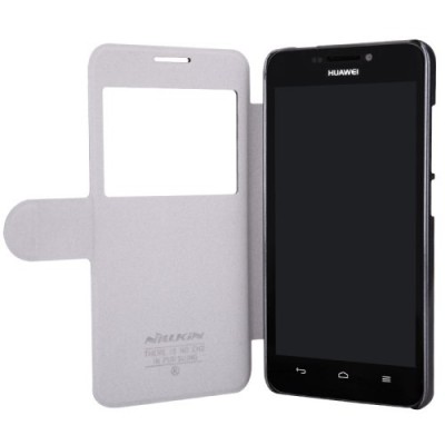 Huawei Ascend G630 juodas odinis atverčiamas Nillkin Fresh dėklas / Priedai.lt