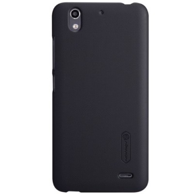 Huawei Ascend G630 Nillkin Frosted Shield juodas plastikinis dėklas + apsauginė ekrano plėvelė / Priedai.lt