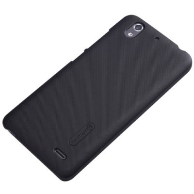 Huawei Ascend G630 Nillkin Frosted Shield juodas plastikinis dėklas + apsauginė ekrano plėvelė / Priedai.lt