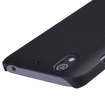 Huawei Ascend G630 Nillkin Frosted Shield juodas plastikinis dėklas + apsauginė ekrano plėvelė / Priedai.lt