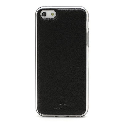 „Kingpad“ juodas odinis TPU Apple iPhone SE (5, 5s) dėklas (nugarėlė, dėkliukas) / Priedai.lt