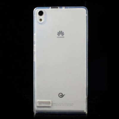 Huawei Ascend P6 skaidrus (permatomas) kieto silikono TPU dėklas - nugarėlė / Priedai.lt