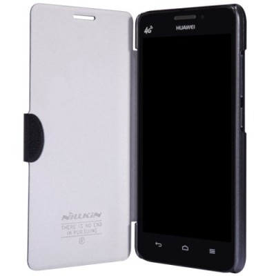 Huawei Ascend G620 juodas odinis atverčiamas Nillkin Fresh dėklas / Priedai.lt