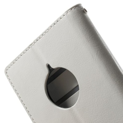 Nokia Lumia 830 atverčiamas baltas odinis dėklas - piniginė / Priedai.lt